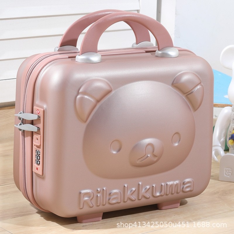 小熊手提箱卡通行李箱女便携登机箱伴手礼盒儿童收纳化妆箱子14寸