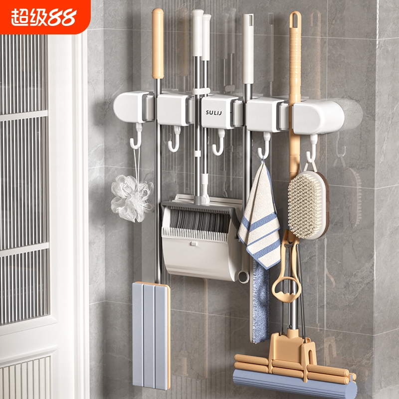 拖把壁挂夹免打孔卫生间置物挂钩