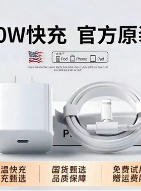 官方正品30W快充适用苹果17充电器头iphone16手机15promax插14数据线13原12ipad一套装45WPD充电头2026新款