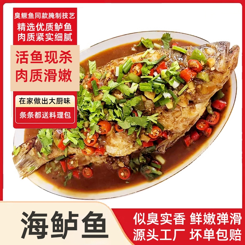 徽煊桂安徽特产新鲜净膛真空包装臭海鲈鱼1.0-1.2斤4条包装