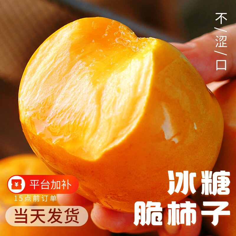 正宗巧克力脆柿子9斤新鲜水果当季整箱黄硬大果甜柿火晶柿冰糖心