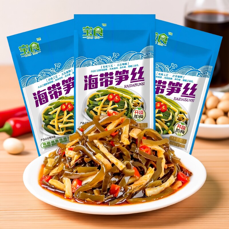 宝食海带笋丝70g开袋即食海带丝香辣榨菜下饭菜开胃下酒菜袋装