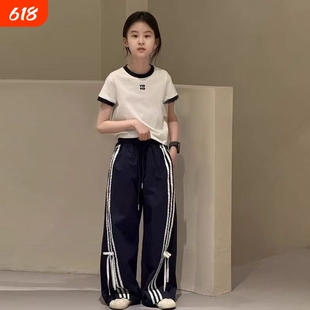 女童2026夏套装儿童装女装夏季短袖t恤夏薄款女大童夏装上衣休闲