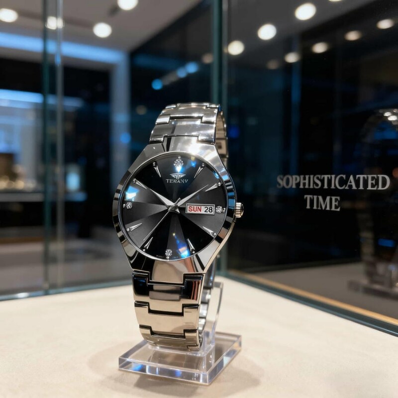 全自动男表手表男款机械风全自动防水数字双日历防水腕表男高级感