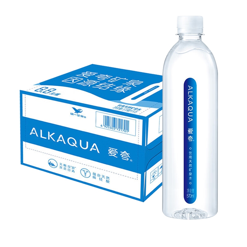 爱夸天然矿泉水15瓶整箱