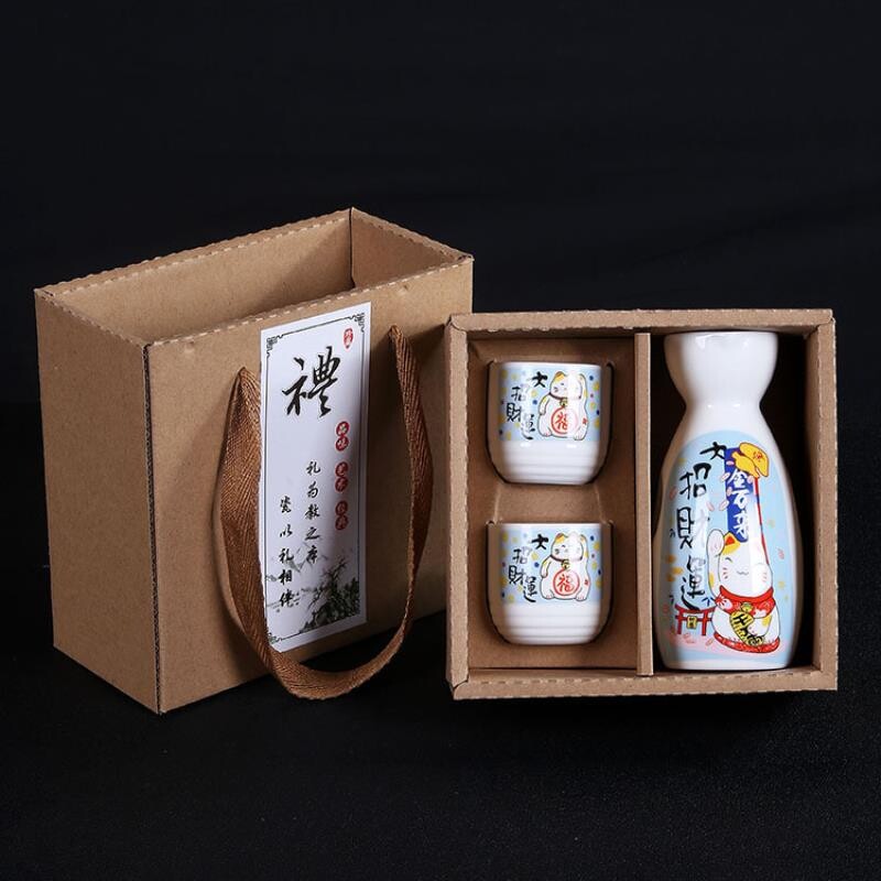 白酒分酒器酒具套装日式仿古陶瓷清酒壶小酒杯酒盅开业礼品LOGO