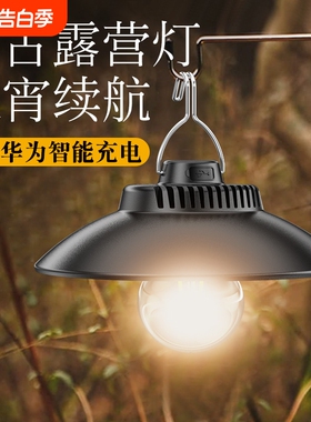 复古户外露营灯氛围感照明超长续航野营帐篷天幕营地充电led挂灯