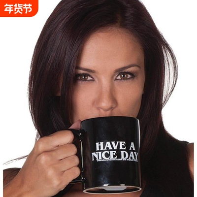 Have a nice day中指陶瓷咖啡马克杯子茶水杯Middle Finger粗鲁新