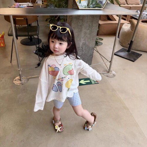 女宝宝夏季防晒罩衫五分裤两件套