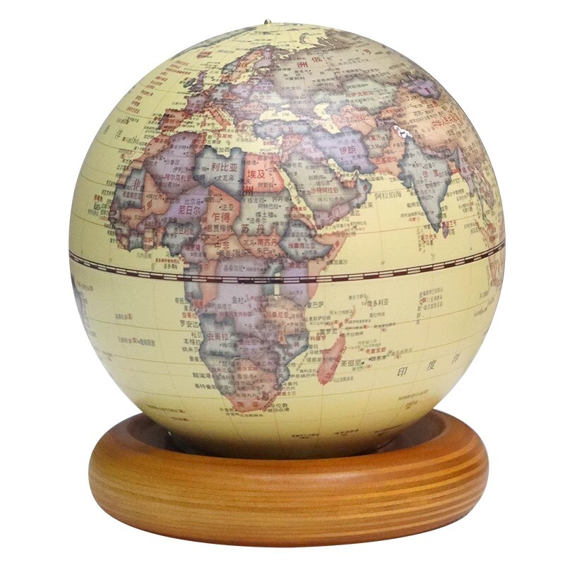 13cm趣味滚珠仿古政区地球仪  双面印刷 灯光型 防水防刮球体720度万向旋转 可分离底座