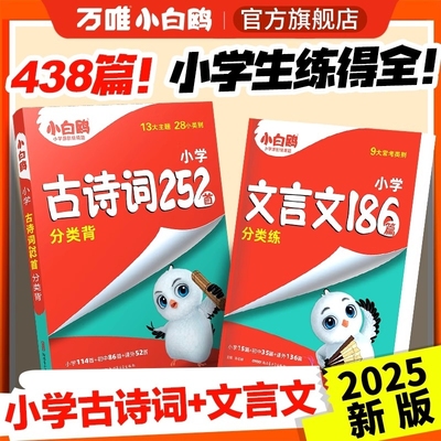 2025新小白鸥小升初古诗词252首+文言文186篇小学一二三四五六年级上册下册语文人教版小学生必背语文小古文古诗背诵专项训练星空