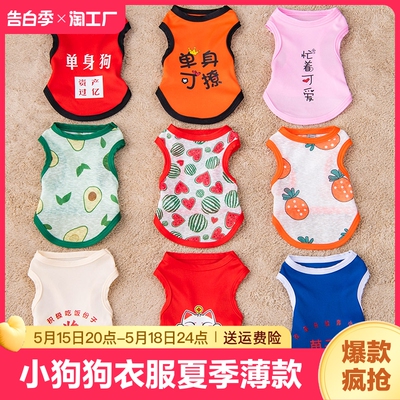 小狗狗衣服夏季薄款猫咪泰迪比熊