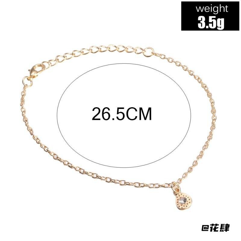 简约简约单层水滴韩系小众小清新水钻饰品夏季欧美脚链饰品脚饰女