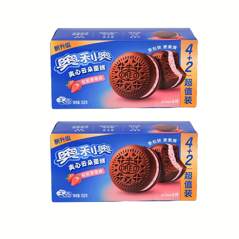 奥利奥云朵蛋糕6枚装132g*2盒/3盒