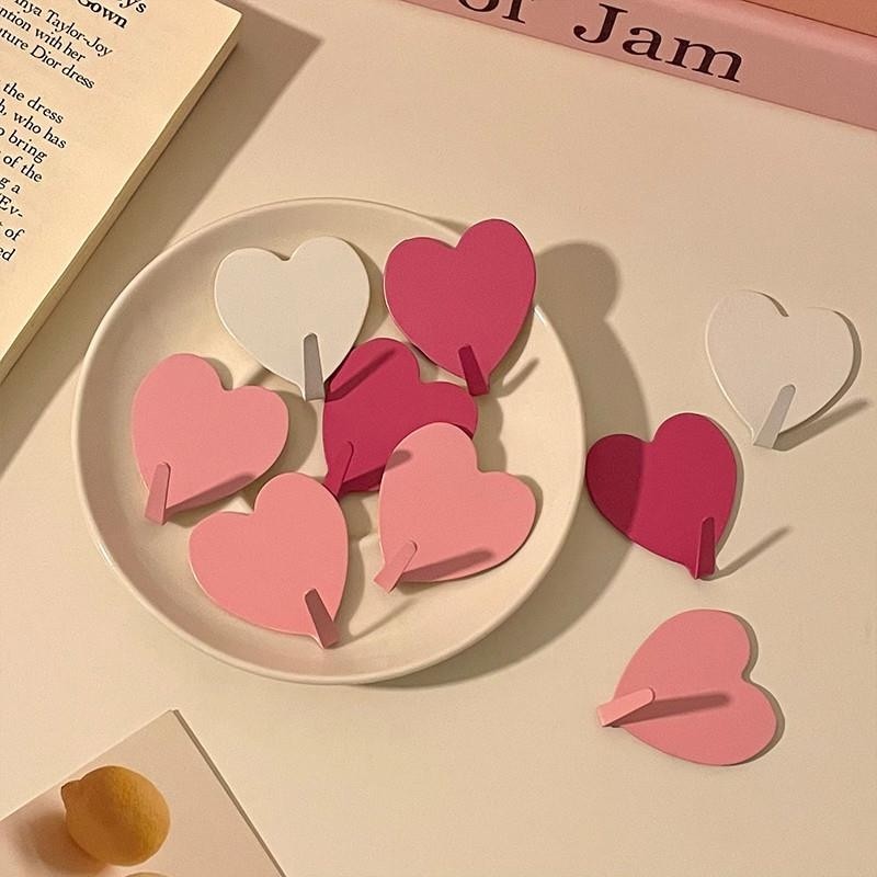 ins爱心挂钩免打孔强力粘胶宿舍墙壁装饰浴室厨房门后不锈钢粘钩