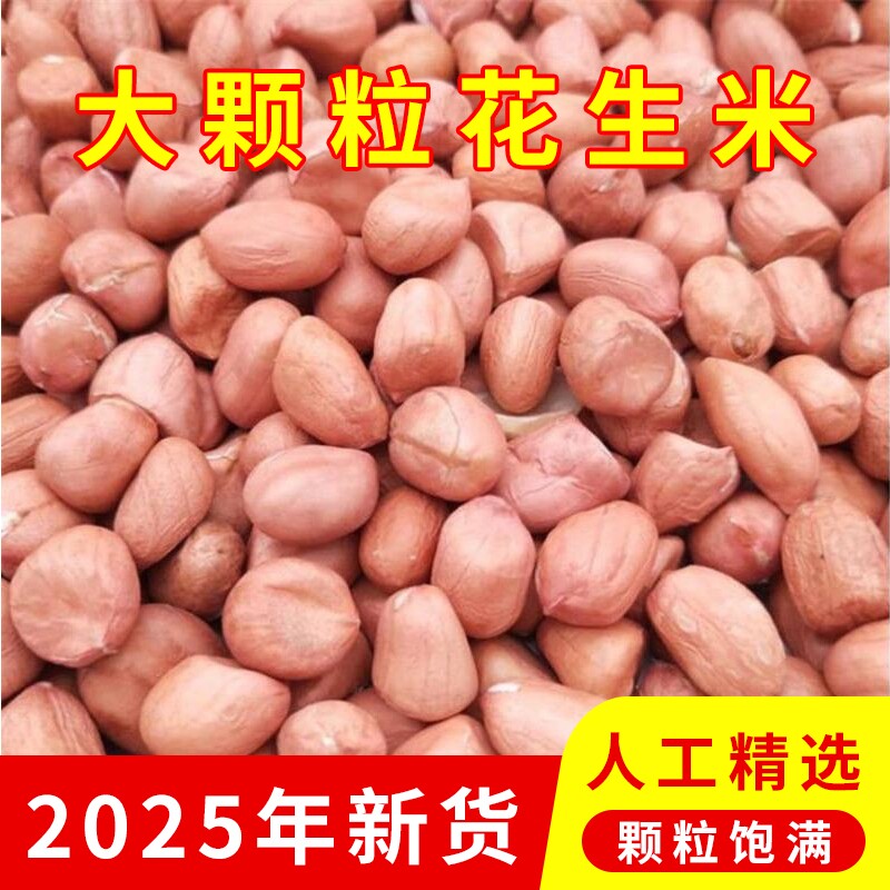 一把锄头白沙花生250g东北新货去壳农家自种大粒生花生粉红皮榨油