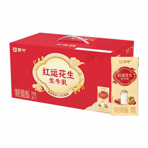 【1月】蒙牛红运花生牛奶饮品200ml*12盒节庆时刻红运花生