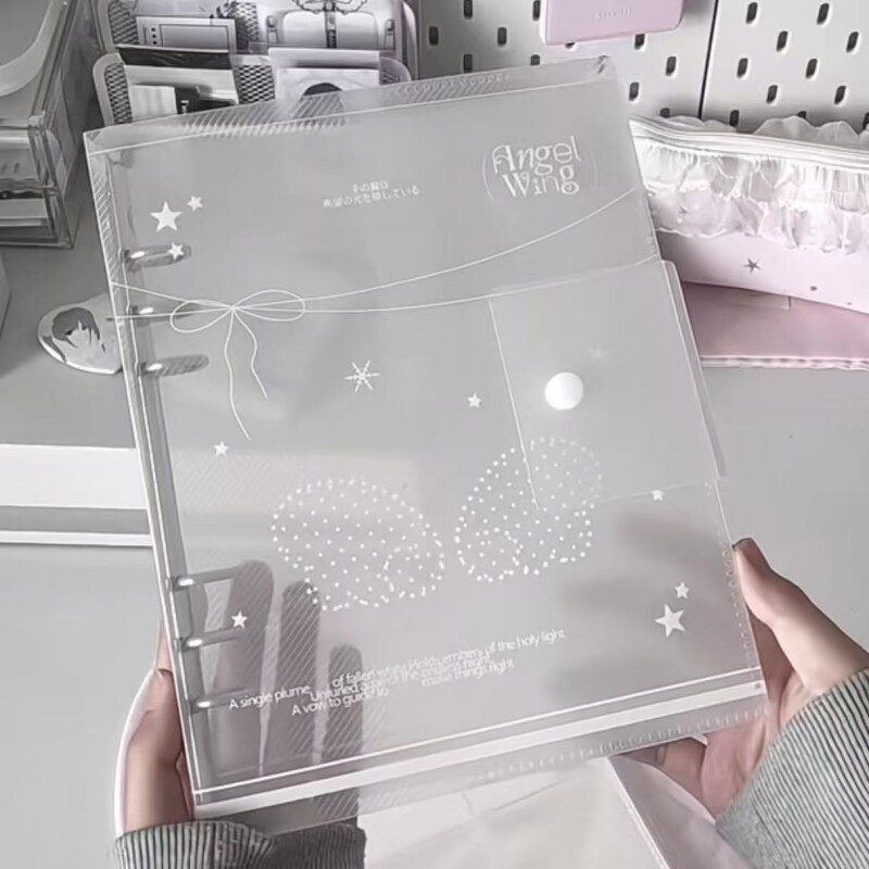 韩系A5透明翅膀相册少女心pp斜纹明星小卡便签拍立得小卡册手账本活页四宫格三寸爱豆追星收纳册新款内页图片