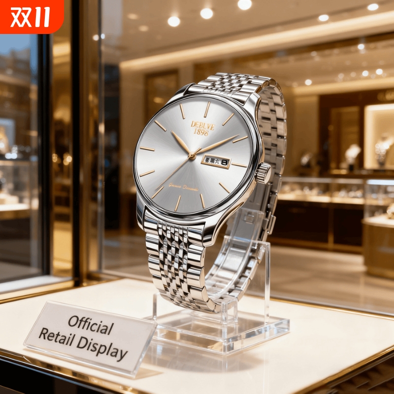 男款手表防水石英腕表高级感男士全自动非机械表正品名牌钢带商务