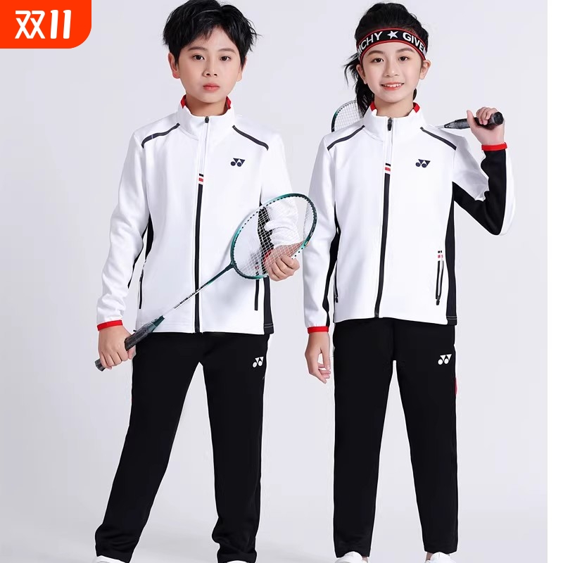 羽毛球服2025新款儿童运动长袖训练队服yy比赛套装秋冬室外速干服