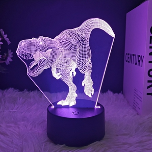 七彩渐变 霸王龙 恐龙迷礼物灯 饰灯 儿童房趣味装 视觉小夜灯