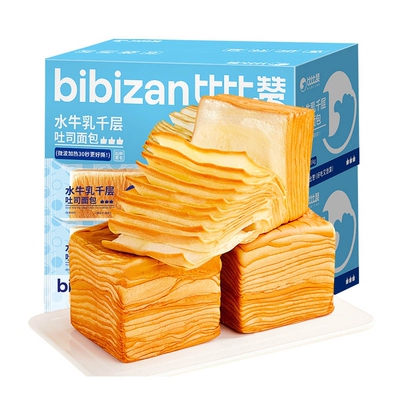 比比赞水牛乳千层吐司300gx1箱