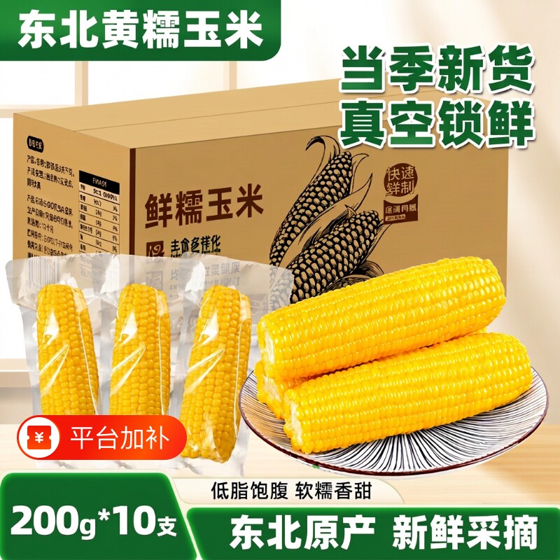 东北黄糯玉米棒真空包装非转基因黄新鲜甜玉米主食真空装早餐香甜