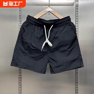 男三分裤夏季冰丝薄款速干沙滩裤抽绳运动短裤休闲情侣款宽松型