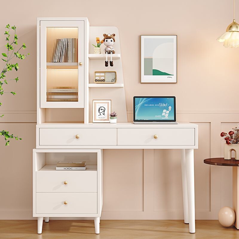 b实木学生书桌书架电脑桌办公桌家用写字桌学习桌风可伸缩桌卧室