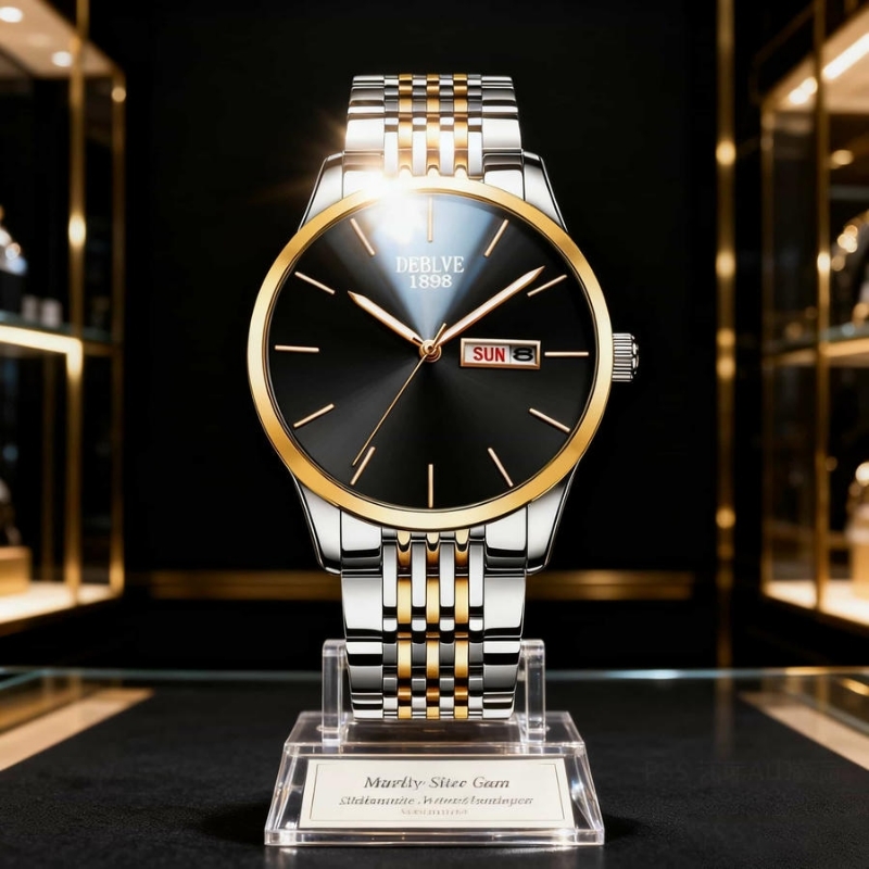 正品名牌钢带商务防水石英腕表高级感男士男款手表全自动非机械表