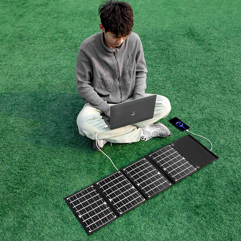 太阳能充电板光伏便携5V12v18V快充电宝手机户外折叠移动电源发电