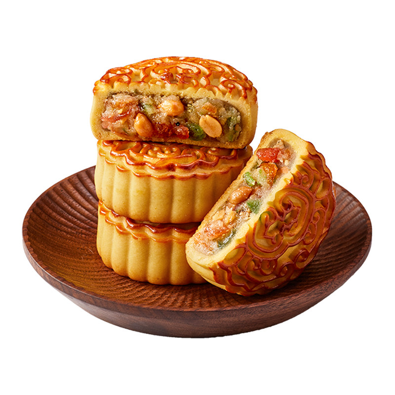 比比赞经典五仁月饼传统老式糕点广式散饼休闲食品莲蓉酥皮中秋