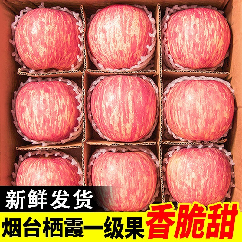 山东烟台红富士苹果栖霞红富士应季孕妇水果新鲜冰糖心苹果脆甜