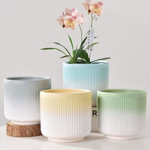 【超值四个】花盆陶瓷大号送托盘