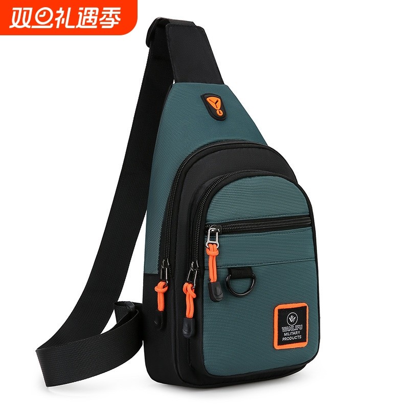 防水耐磨男士胸包2025新款牛津布单肩斜挎小背包休闲旅游斜跨包男