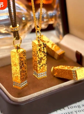 小红书轻奢沙金碎冰冰点钻四方来财吉言招财猫吊坠毛衣项链挂坠女