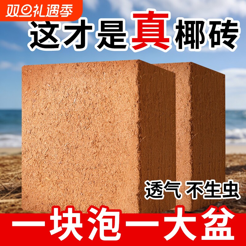 进口椰砖营养土种菜通用型脱盐椰糠耶砖土乌龟冬眠养花种植土椰子