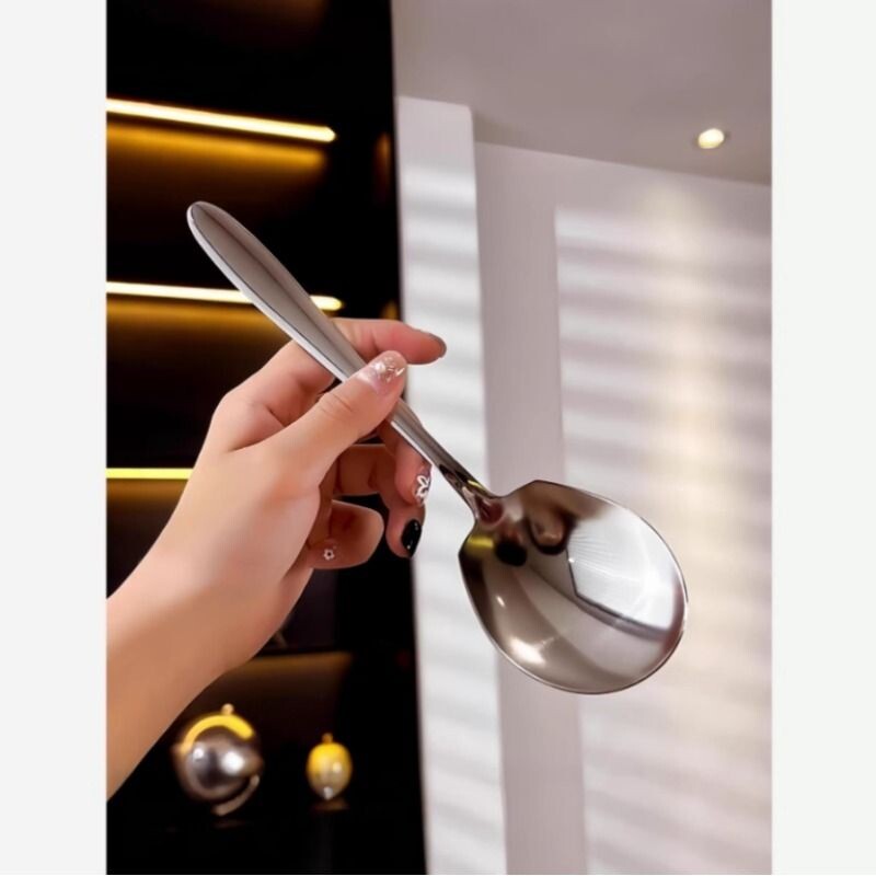 新款家用酒店贵族不锈钢体验自助汤勺分餐勺子公用长柄吃饭西瓜勺