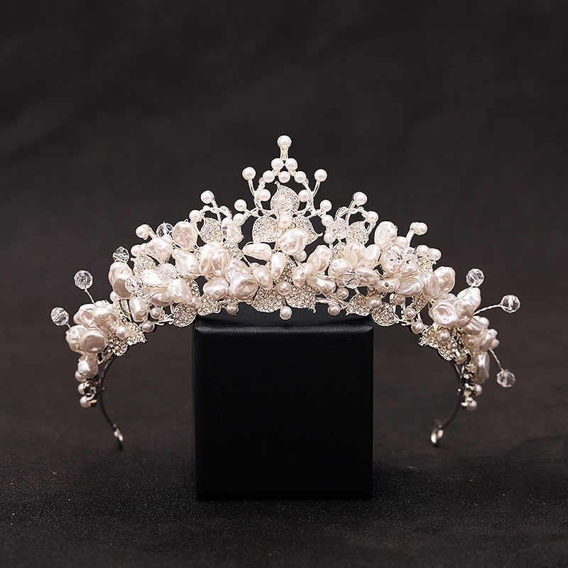 十八岁轻奢水晶珍珠新娘主婚纱皇冠头饰结婚生日礼物公主韩式王冠