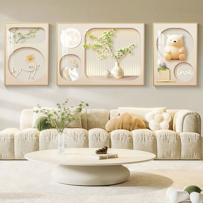 奶油风客厅壁画|超6000次加购