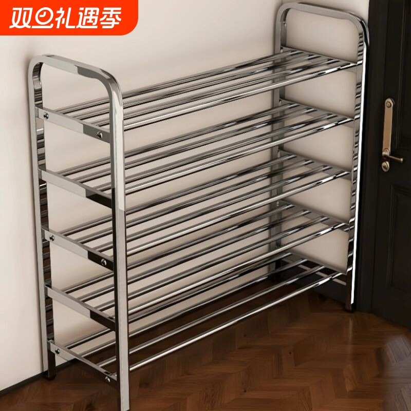 不锈钢鞋架子多层家用门口2025新款鞋柜入户门收纳神器宿舍简易