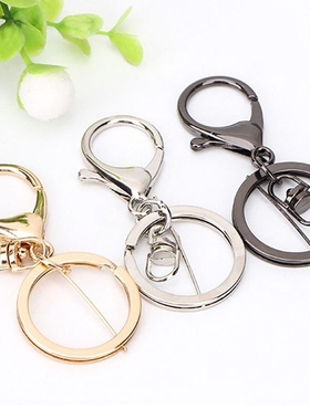 DIY合金龙虾扣钥匙扣配件钥匙链公仔挂件钥匙圈带八字扣四节链