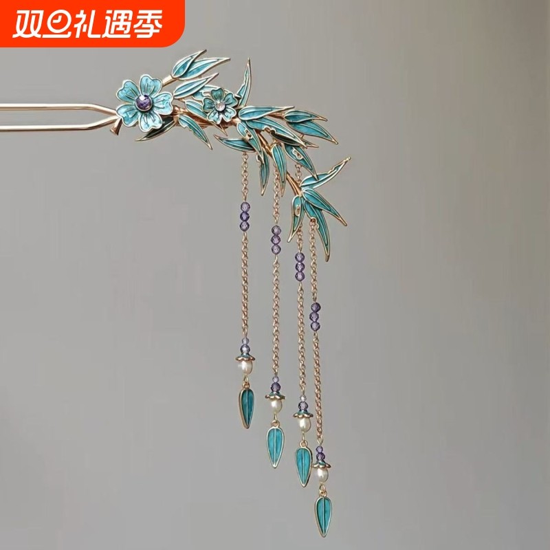 原创手工新中式发钗子盘发簪子国风古典长流苏步摇旗袍茶服配饰