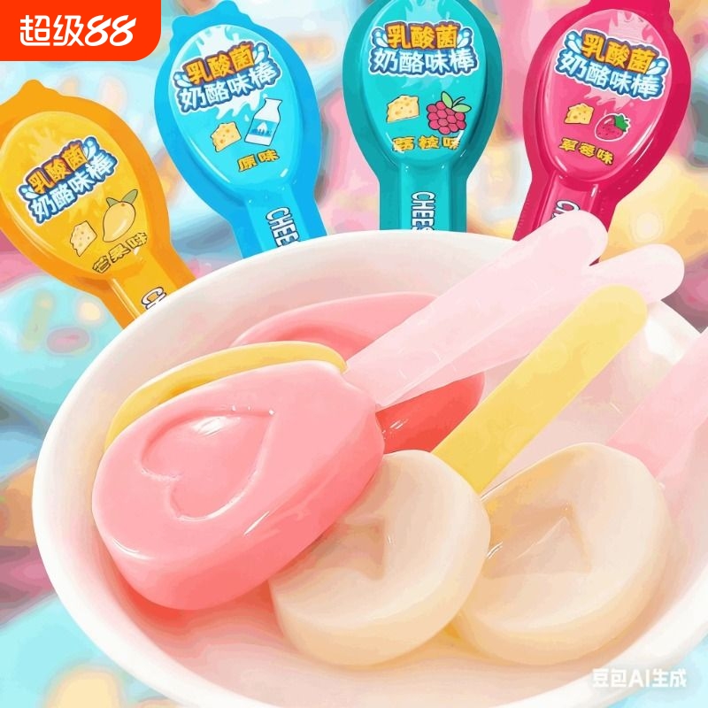 奶酪棒乳酸菌棒水果棒棒糖儿童零食奶酪网红糖果网红休闲整箱宿舍