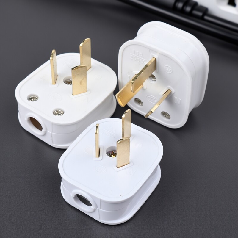 【6000W】插头三脚10/16a家用三插头接线电源工业插头三角16A插头