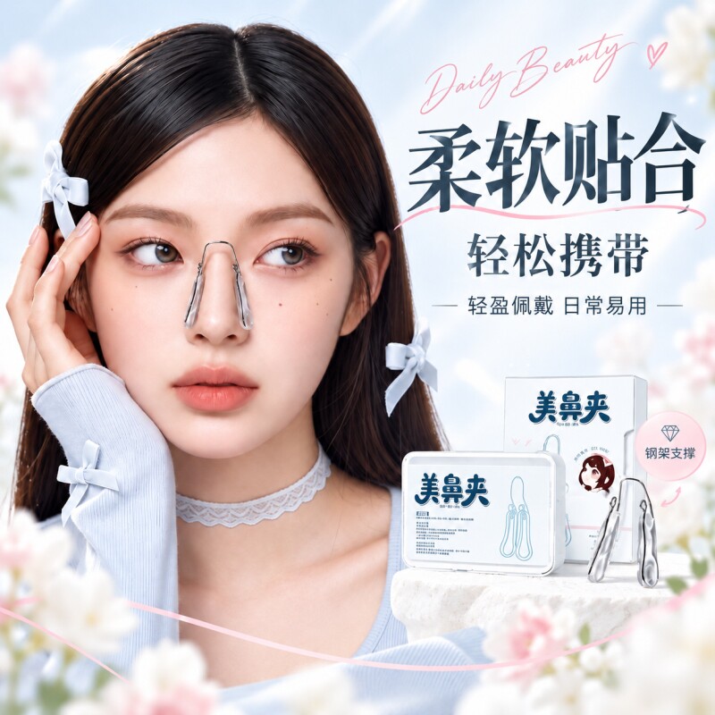美鼻神器缩小鼻翼鼻子变挺瘦鼻夹矫正器高鼻梁增高器隆鼻学生硅胶
