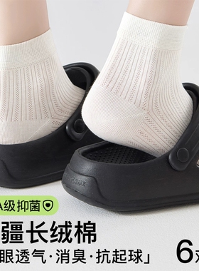 白色袜子女短袜夏季薄款网眼防臭吸汗miu系芭蕾风不掉跟中筒棉袜