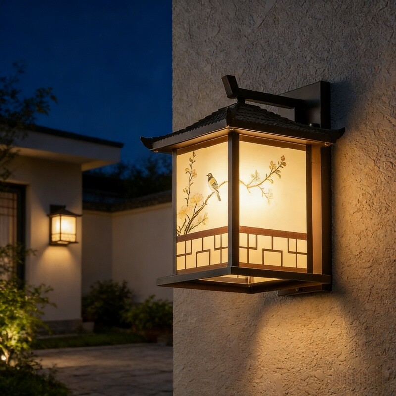 新中式户外壁灯花园别墅阳台外墙露台室外防水大门围墙柱子庭院灯