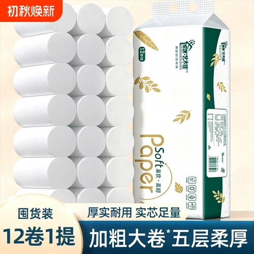 囤货装无芯卷纸实芯足量厕纸