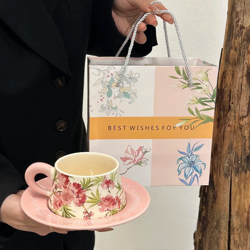 高档精致咖啡杯碟套装乔迁新婚礼物情侣陶瓷马克杯子伴手礼礼盒装